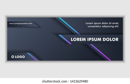 Abstract Dark Neon Background Technology Banner, suitable for landing page, presentation, brochure, flyer, web page