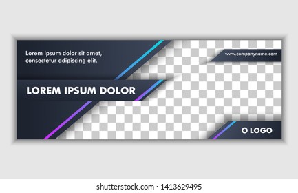 Abstract Dark Neon Background Technology Banner, suitable for landing page, presentation, brochure, flyer, web page