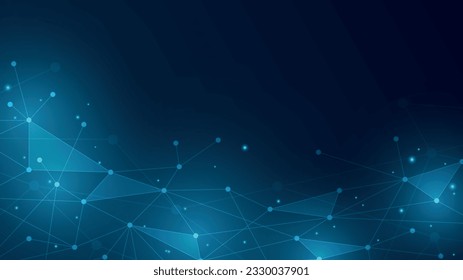 Abstract dark network background, line and dots connection concept technology