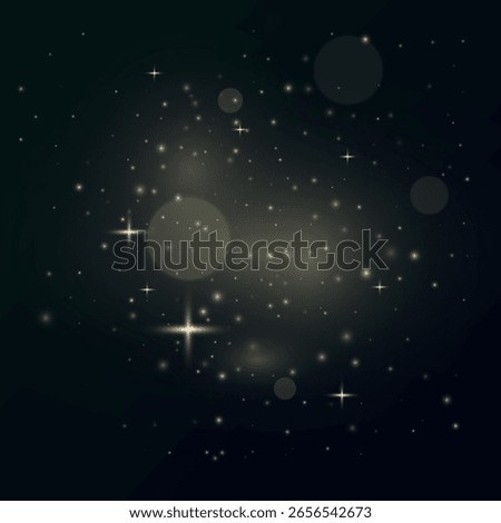 Abstract dark night background with soft glowing light particles and sparkling stars. Perfect for fantasy themes, magical designs, space concepts, and dreamy overlays.

