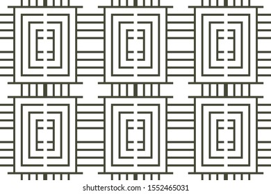 Abstract dark olive green line seamless pattern background.