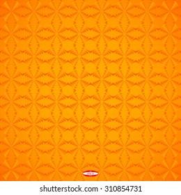 abstract dark orange pattern with beige texture with brown ellipse isolated on ginger background. vector illustration