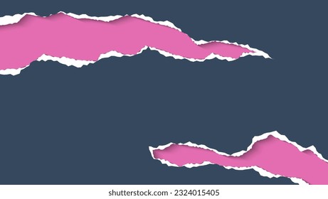 Abstract Dark Paper Ripped Frame Design In Pink Background