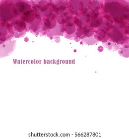 Abstract dark pink background with imitation watercolor stains