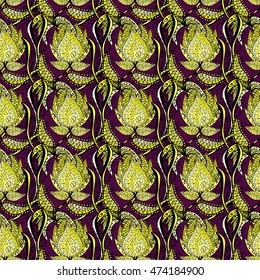 abstract dark pink background with yellow flowers