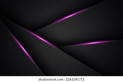 abstract dark with pink light line shadow triangle blank space layers background. eps10 vector