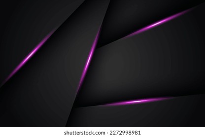 abstract dark with pink light line shadow triangle blank space layers background. eps10 vector