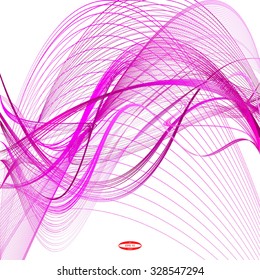 abstract dark pink line with purple wave with marsala band isolated on white background. vector illustration