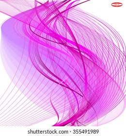 abstract dark pink line with purple wave with marsala band isolated on white background. vector illustration