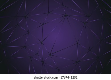 Abstrakter, dunkler, polygonaler Hintergrund mit dünnen violetten und rosafarbenen Linien.violetter horizontaler Hintergrund mit geometrischem Muster.Bildschirmhintergrund, Titelseiten von Notebooks, Büchern, Zeitschriften.Stockvektor