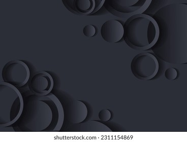 Abstract dark premium background texture with paper circle for cover or poster