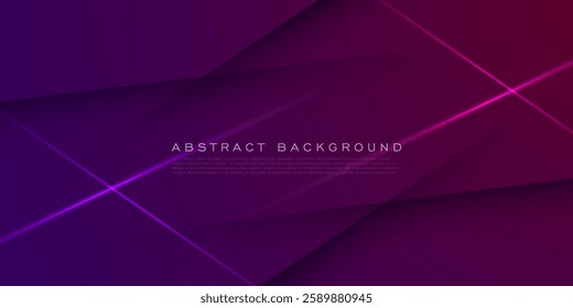Abstract dark purple 3D background with overlap shadow and lights pattern. Modern design for graphic design. Eps10 vector