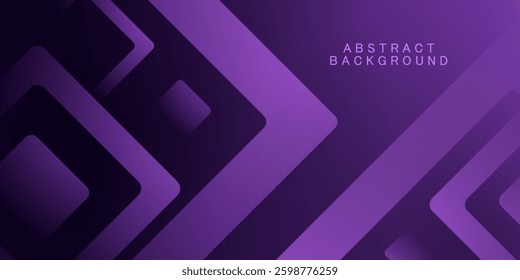 Abstract dark purple 3D background with overlap square arrow triangle pattern. Eps10 vector