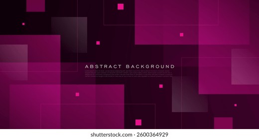 Abstract dark purple 3D background. Overlap square shapes pattern with lines. Eps10 vector