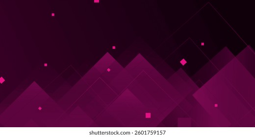Abstract dark purple 3D background. Overlap square shapes pattern with lines. purple background concept