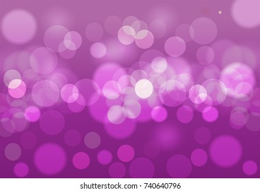 Abstract dark purple background with bokeh circles. Christmas card.