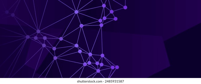 abstract dark purple background with connected dots lines
