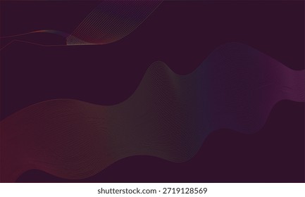Fundo roxo escuro abstrato com linhas de malha ondulada elegantes. Luxo Gradiente Vetor Art.Elegante Gradiente Mesh Ondas. Sofisticado Plano De Fundo Abstrato De Movimento.