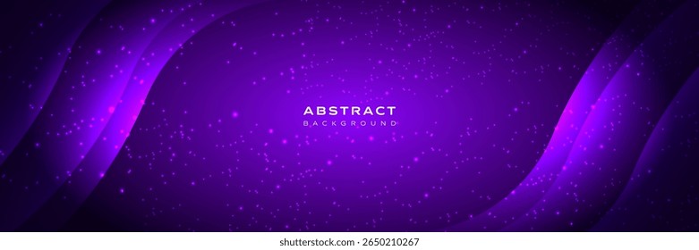 Abstrakter dunkelvioletter Hintergrund, Nachthimmel voller Sterne, diagonale Linien mit Lichteffekt, Banner, Vorlage, Abdeckung, Tapete, Vektorgrafik