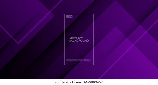 Abstract dark purple background with overlap simple square lines. Looks 3d with trendy pattern. Suitable for posters, brochures, e-sports and others. Eps10 vector