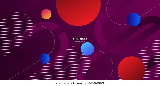 Abstract dark purple background. Rectangles on dark color geometric design. Modern futuristic background vector illustration with colorful circles. Eps10 vector
