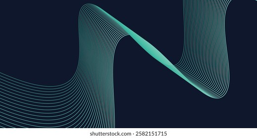 Abstract dark purple background with wave line pattern. Futuristic technology concept. Suit for banner, poster, cover, brochure, flyer. Vector illustration