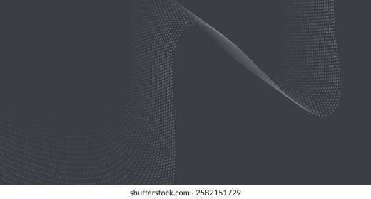 Abstract dark purple background with wave line pattern. Futuristic technology concept. Suit for banner, poster, cover, brochure, flyer. Vector illustration