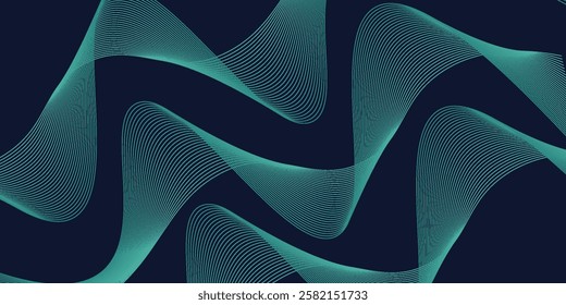 Abstract dark purple background with wave line pattern. Futuristic technology concept. Suit for banner, poster, cover, brochure, flyer. Vector illustration