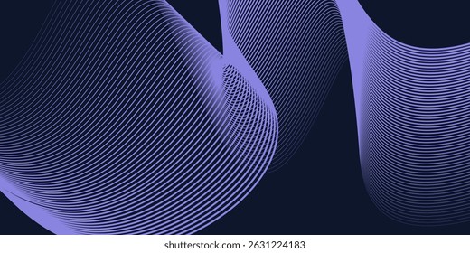 Fundo roxo escuro abstrato com padrão de linha de onda. Conceito de tecnologia futurista. Terno para banner cartaz capa brochura bom simples