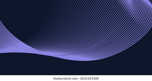 Abstract dark purple background with wave line pattern. Futuristic technology concept. Suit for banner  poster  cover  brochure  good simple