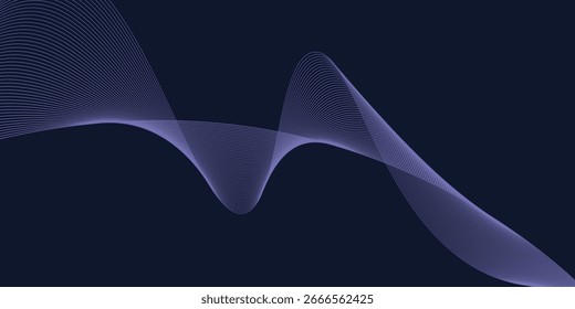 Fundo roxo escuro abstrato com padrão de linha de onda moderno
