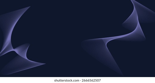 Abstract dark purple background with wave line pattern modern