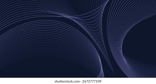 Abstractas fondo púrpura oscuro con patrón de línea ondulada. Concepto de tecnología futurista. Traje para el Anuncio, cartel, cubierta, folleto, volante. Arte moderno Vector