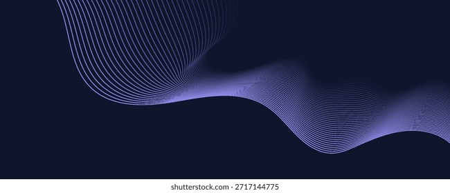Abstractas fondo púrpura oscuro con patrón de línea ondulada. Concepto de tecnología futurista. Traje para el Anuncio, cartel, cubierta, folleto, volante. 