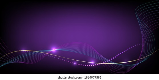 Abstract dark purple background with wavy smooth lines.