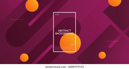 Abstractas fondo de color dinámico púrpura oscuro con diseño de patrón de Formas de círculo naranja. Vector Eps10