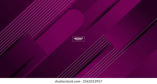 Abstract dark purple dynamic gradient illustration background with 3d look and simple circle pattern and rounded rectangle elements. Cool and luxurious design. Vector Eps10