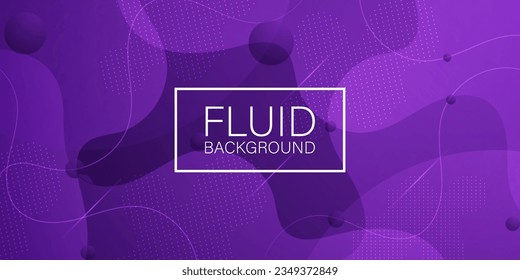 Resumen del fondo geométrico del fluido púrpura oscuro moderno con un color gradiente de estilo ondulado. Plantilla de pancarta y volante. Vector Eps10