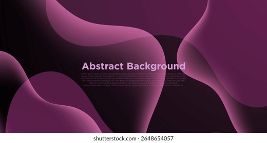 Abstract dark purple fluid liquid background. Simple dynamic color wave shapes pattern design. Eps10 vector