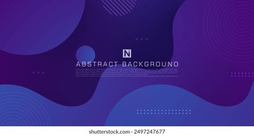 Abstract dark purple geometric 3D background. Wave color background with circle pattern design. Fluid shapes composition. Eps10 vector