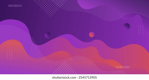 Fundo 3D geométrico púrpura escuro abstrato. Plano de fundo de cor de onda com design de padrão de círculo. Composição em forma de fluido. Vetor eps10
