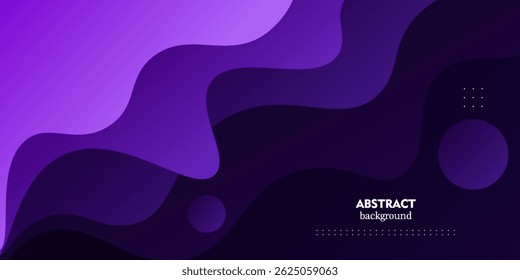 Abstract dark purple geometric 3D background. Wave color background with simple pattern design. Fluid shape composition. Vector eps10
