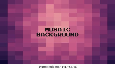 Abstract Dark Purple geometric Background, Creative Design Templates. Pixel art Grid Mosaic, 8 bit vector background.