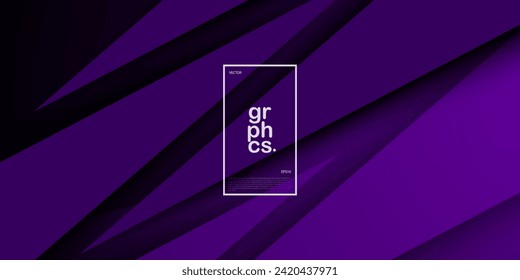 Abstract dark purple gradient background. Triangle on dynamic color geometric design. Modern overlap papercut futuristic background vector illustration. Eps10 vector