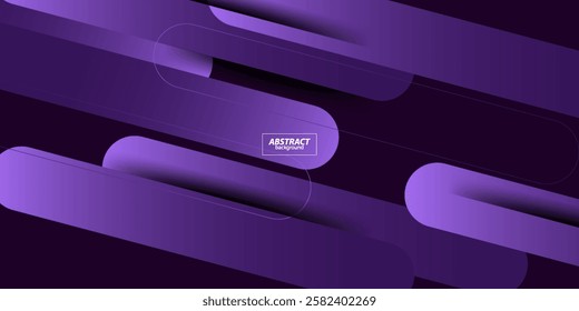 Abstract dark purple gradient background with simple purple rectangle pattern in 3D view. Dynamic and luxurious design. Vector eps10