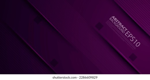 Abstract dark purple gradient illustration background with 3d look and simple pattern. Modern cool design and luxury.Eps10 vector