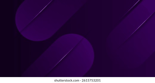 Abstract dark purple gradient illustration background with 3d look curve rectangle shape pattern. Dynamic design and luxury. Eps10 vector