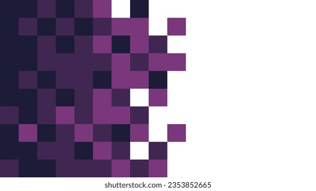 Abstract dark purple gradient mosaic banner background, 16:9 rectangular vector illustration. Good for slides presentation, flyer, banner, web, etc.