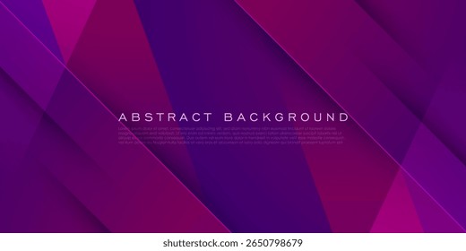 Fundo de corte de papel de gradiente roxo escuro abstrato. Formas simples e modernas se sobrepõem ao design de padrão. Vetor Eps10