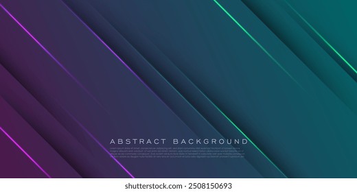 Abstract dark purple and green 3D background gradient with shadow and lights background. Eps10 vector